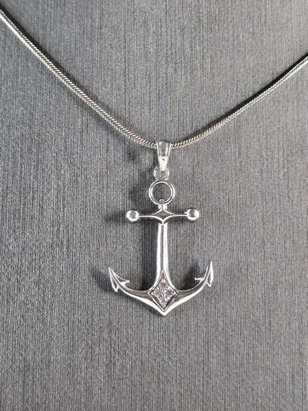 Vintage Estate Sterling Silver Maritime Anchor Pendant Necklace 5.0g E6635